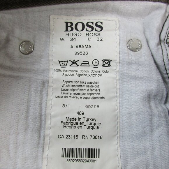 HUGO BOSS Alabama Jeans Mens 34x32 Gray Denim Casual Mid-Rise Straight Leg 39526 - Picture 5 of 10